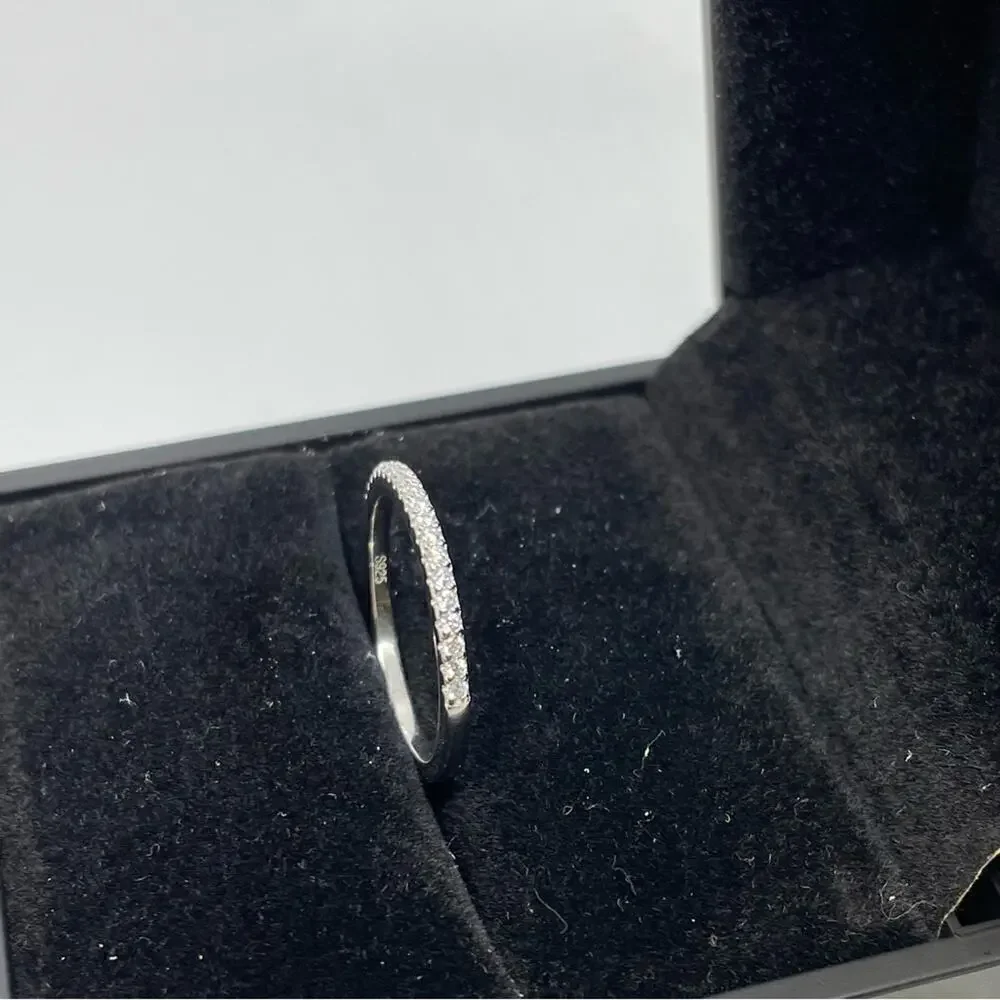 Moissanite Diamond Wedding Band Anniversary Ring GRA Certified Size 7